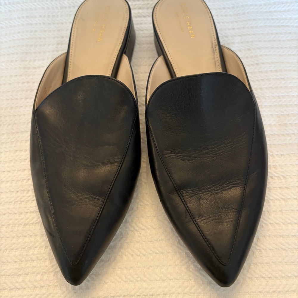 Cole Haan Black Mules Sleek Comfortable Design